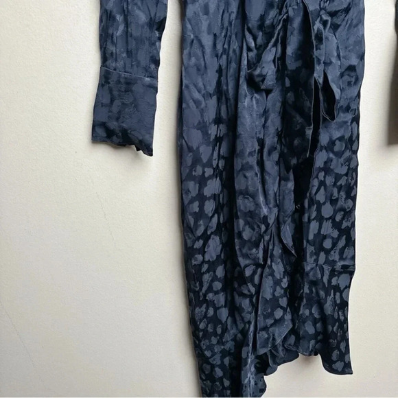 Parker Womens Size 12 Marin Collared Wrap Midi Dress Zipper Closure - Picture 10 of 16